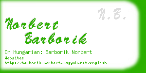 norbert barborik business card